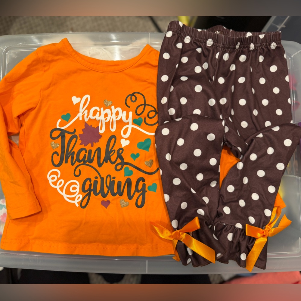 Thanksgiving Shirt and Polka Dot Flare Pant Set